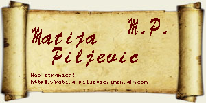 Matija Piljević vizit kartica